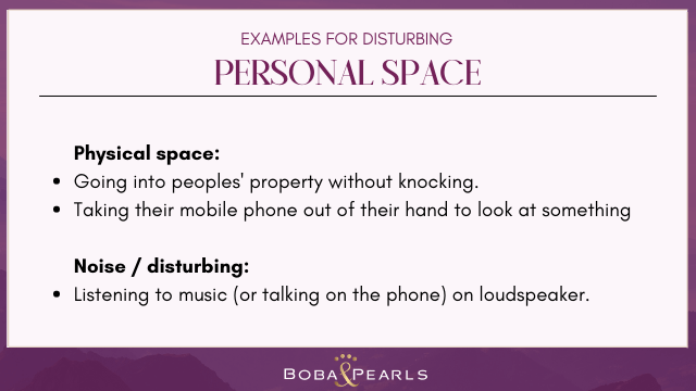 Personal Space examples - physical space